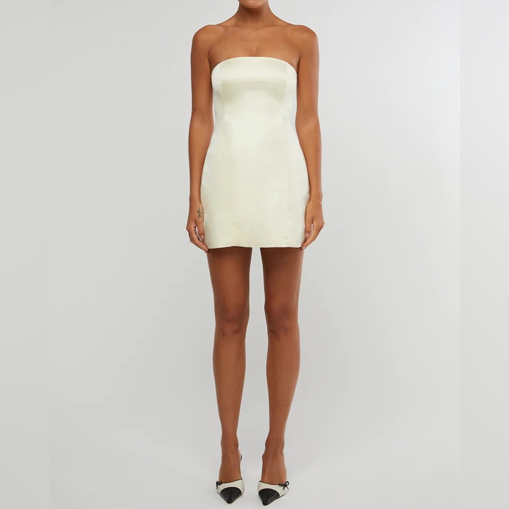 WeWoreWhat Peplum Mini Cream Dress